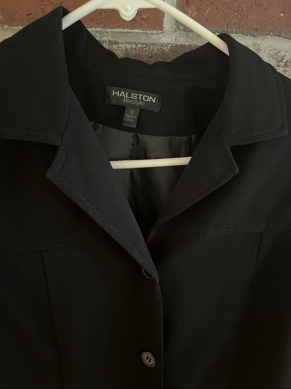 HALSTON Heritage Black Long Button-Front Blazer Jacket 12 NWOT - Picture 10 of 11